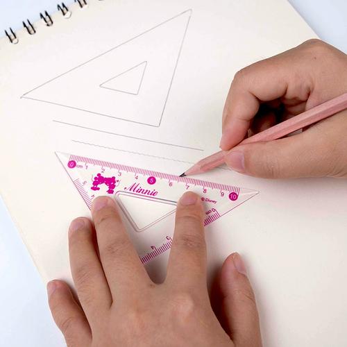 迪士尼小学生套尺绘画尺子套装作图工具三角板20厘米直尺子四件套